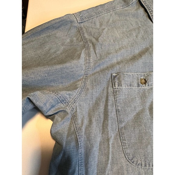 Wrangler Mens Workwear Denium button down short sleeve shirt-2xl - Picture 2 of 11